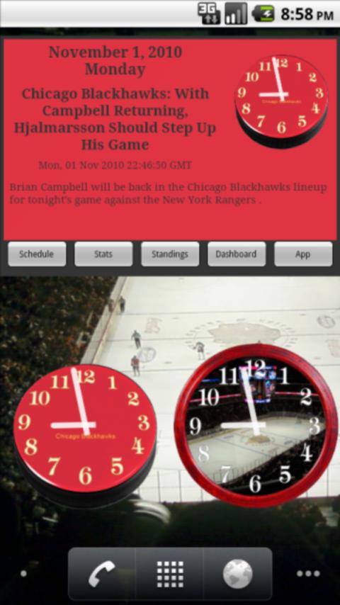 Blackhawks Hockey News Clocks Android Sports