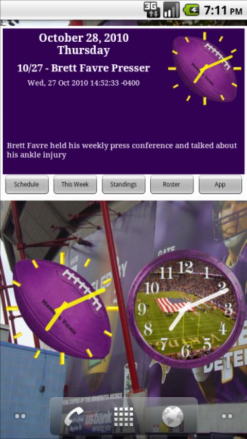 Vikings Football News & Clocks Android Sports