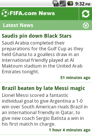 FIFA News (RSS Feed + Widget) Android Sports