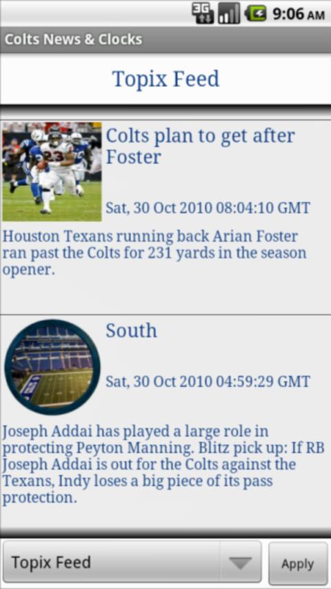 Colts Football News & Clocks Android Sports