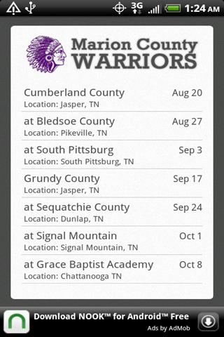 MCHS Warriors Schedule Android Sports