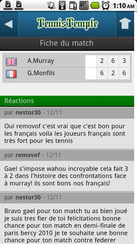 Tennis Temple Livescores