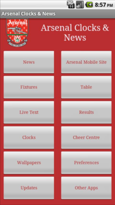 Arsenal FC Clocks & News Android Sports