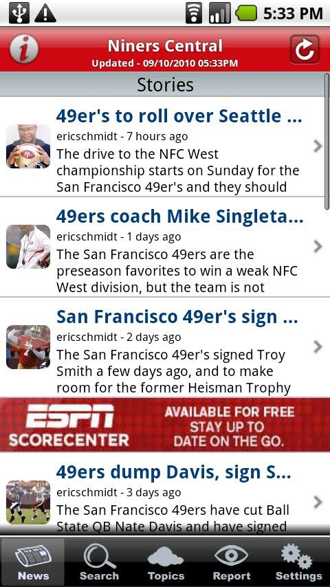 Niners Central Android Sports