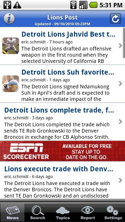 Lions Post Android Sports