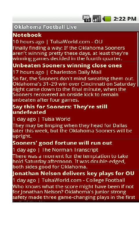 Oklahoma Football Live Android Sports