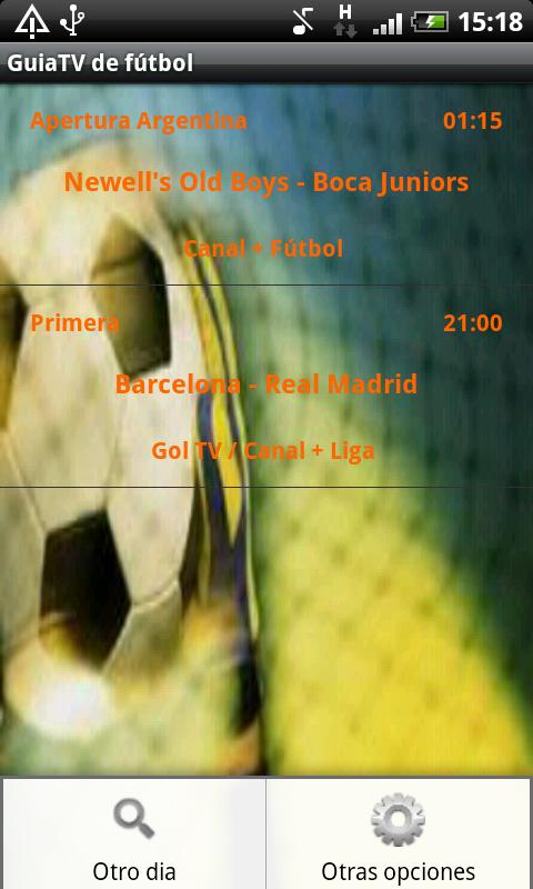 TV guide soccer Android Sports