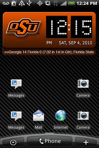 Oklahoma State Clock Widget XL Android Sports
