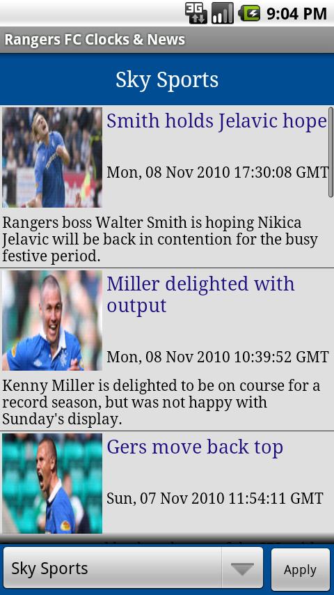 Glasgow Rangers Clocks News Android Sports