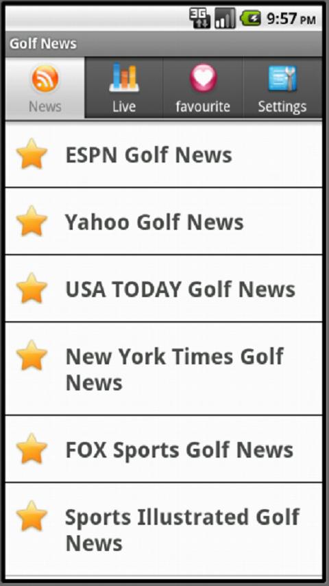 Golf News Android Sports