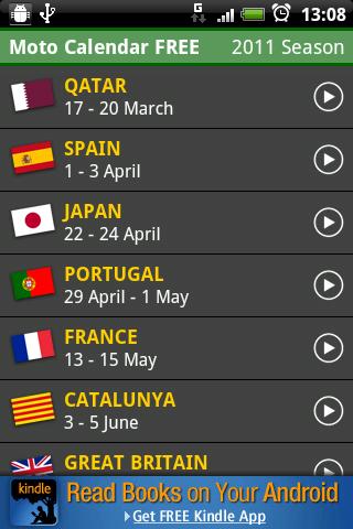 Moto Calendar FREE Android Sports