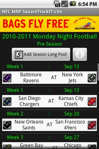 NFL MNF Lite SquareTrackIT Android Sports