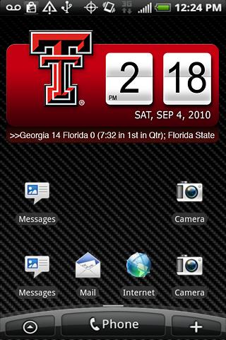 Texas Tech Clock Widget XL Android Sports