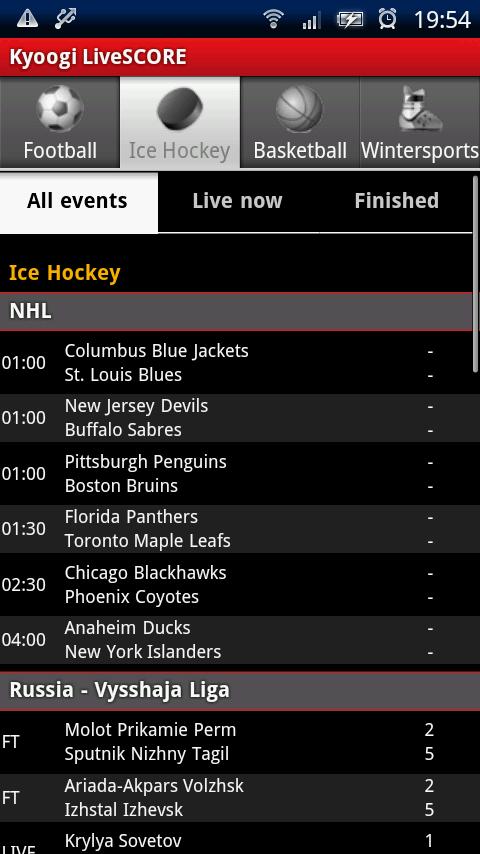 Kyoogi LiveSCORE Android Sports