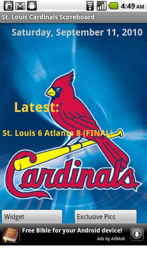 St. Louis Cardinals Scoreboard Android Sports