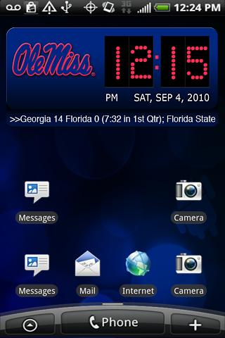 Ole Miss Clock Widget XL Android Sports
