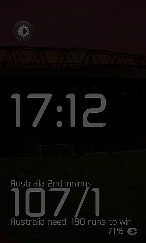 Ashes Cricket Scores DeskClock Android Sports