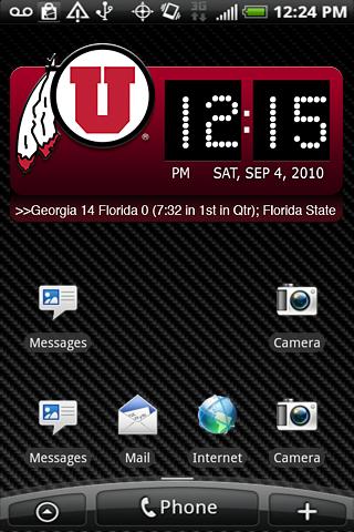Utah Utes Clock Widget XL Android Sports