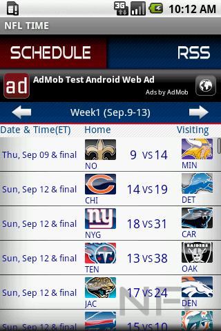 NFL TIME Android Sports