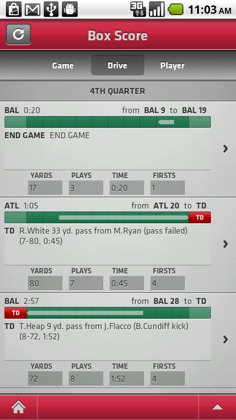 Falcons Gameday 2010 Android Sports