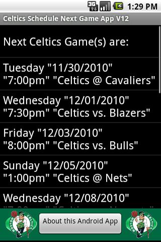 Celtics Next Game App Android Sports