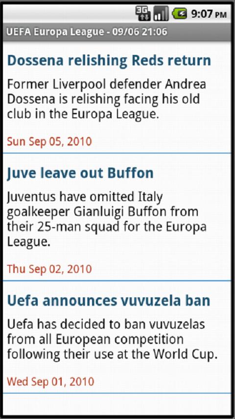 European Football News Android Sports