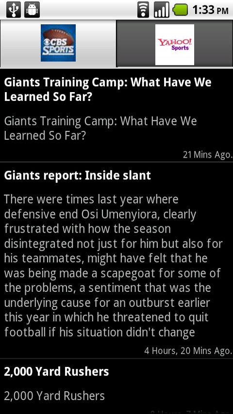 NY Giants Scores and News Read Android Sports