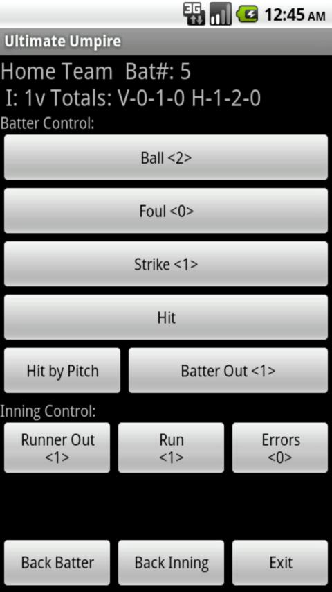 Ultimate Umpire Game Scorecard Android Sports