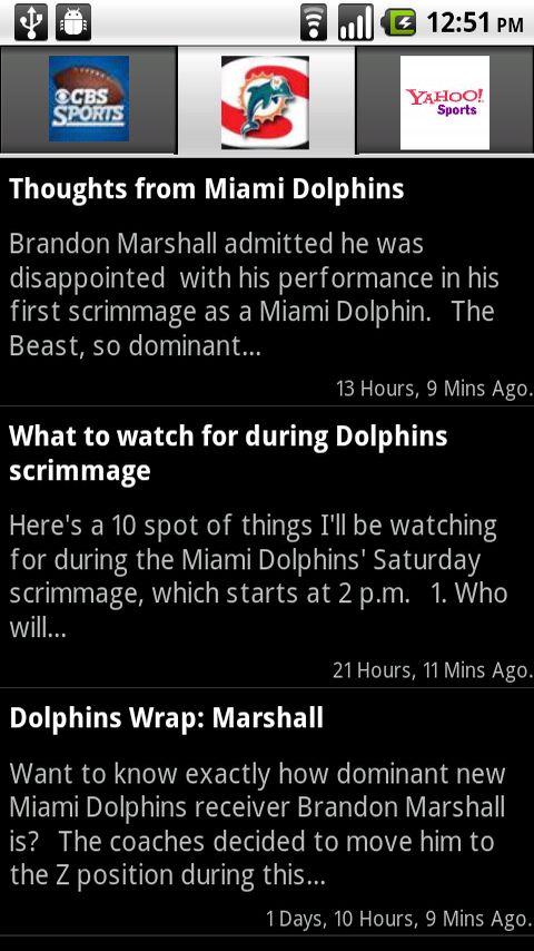 Dolphins Scores & News Reader Android Sports