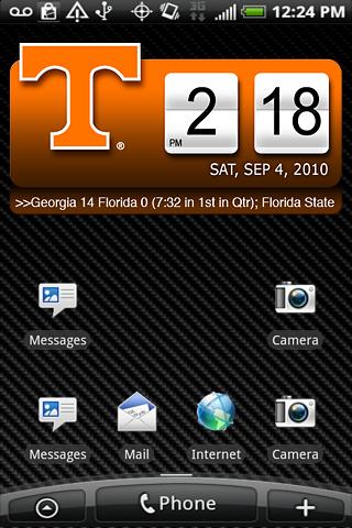 Tennessee Vols Clock Widget XL Android Sports