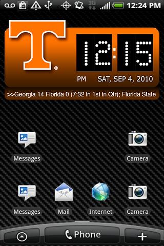 Tennessee Vols Clock Widget XL Android Sports