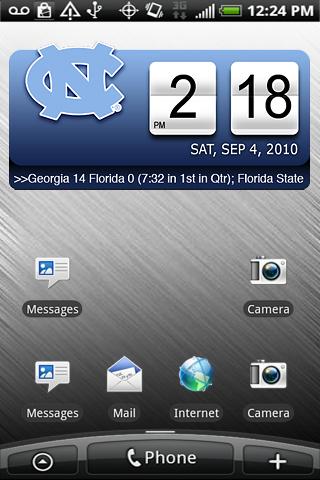 North Carolina Clock Widget XL Android Sports