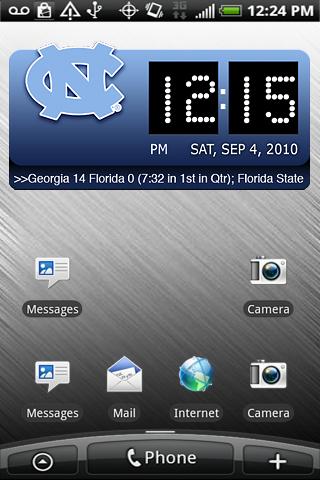 North Carolina Clock Widget XL Android Sports