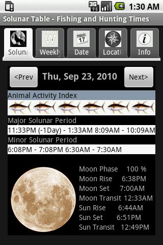 Solunar – Fishing & Hunting TM Android Sports