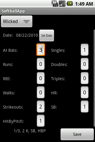 SoftballApp Android Sports