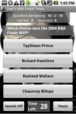 Joels Basketball Finals Trivia Android Sports