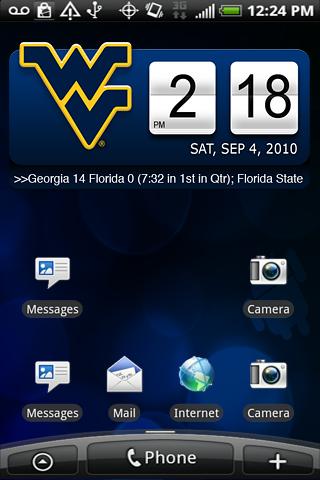 West Virginia Clock Widget XL Android Sports