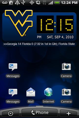 West Virginia Clock Widget XL Android Sports
