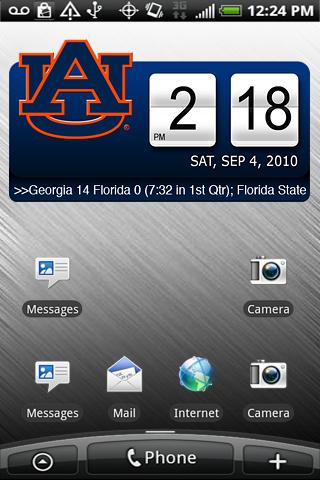 Auburn Tigers Clock Widget XL Android Sports