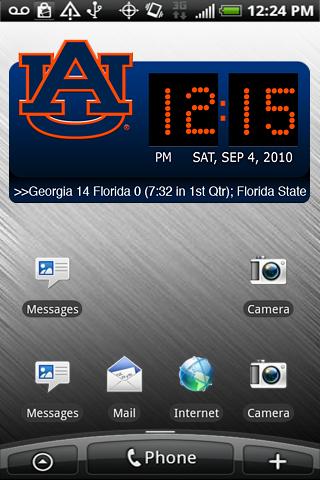 Auburn Tigers Clock Widget XL Android Sports