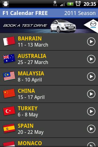 F1 Calendar FREE