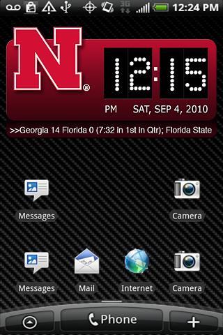 Nebraska Huskers Clock Widget Android Sports