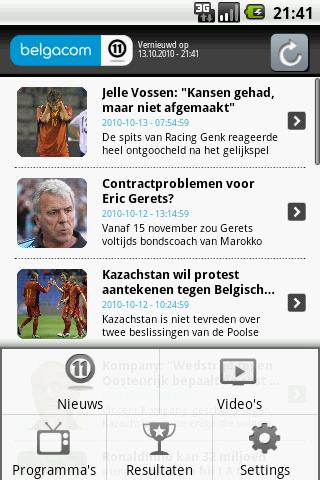 Belgacom 11 Android Sports