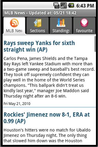 Major League Baseball News Android Sports