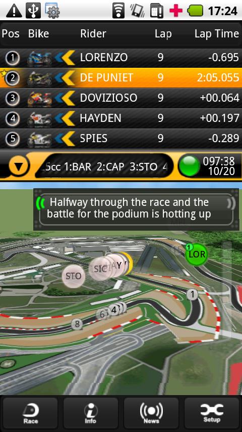 MotoGP Official Timing 2010 Android Sports