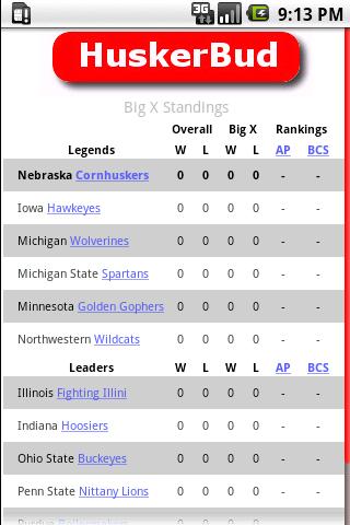 HuskerBud Android Sports