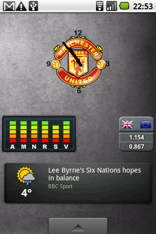 Manchester UTD Clock Android Sports