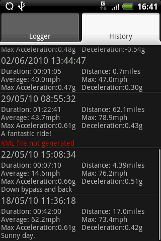 Ride Logger Android Sports