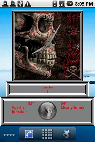 Skull Clock/Weather Widgets SD Android Themes