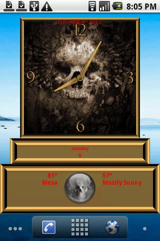 Skull Clock/Weather Widgets SD Android Themes
